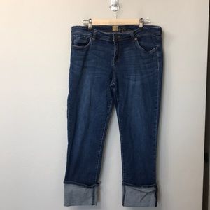 Kut from the kloth cuffed hem blue jeans size 14.